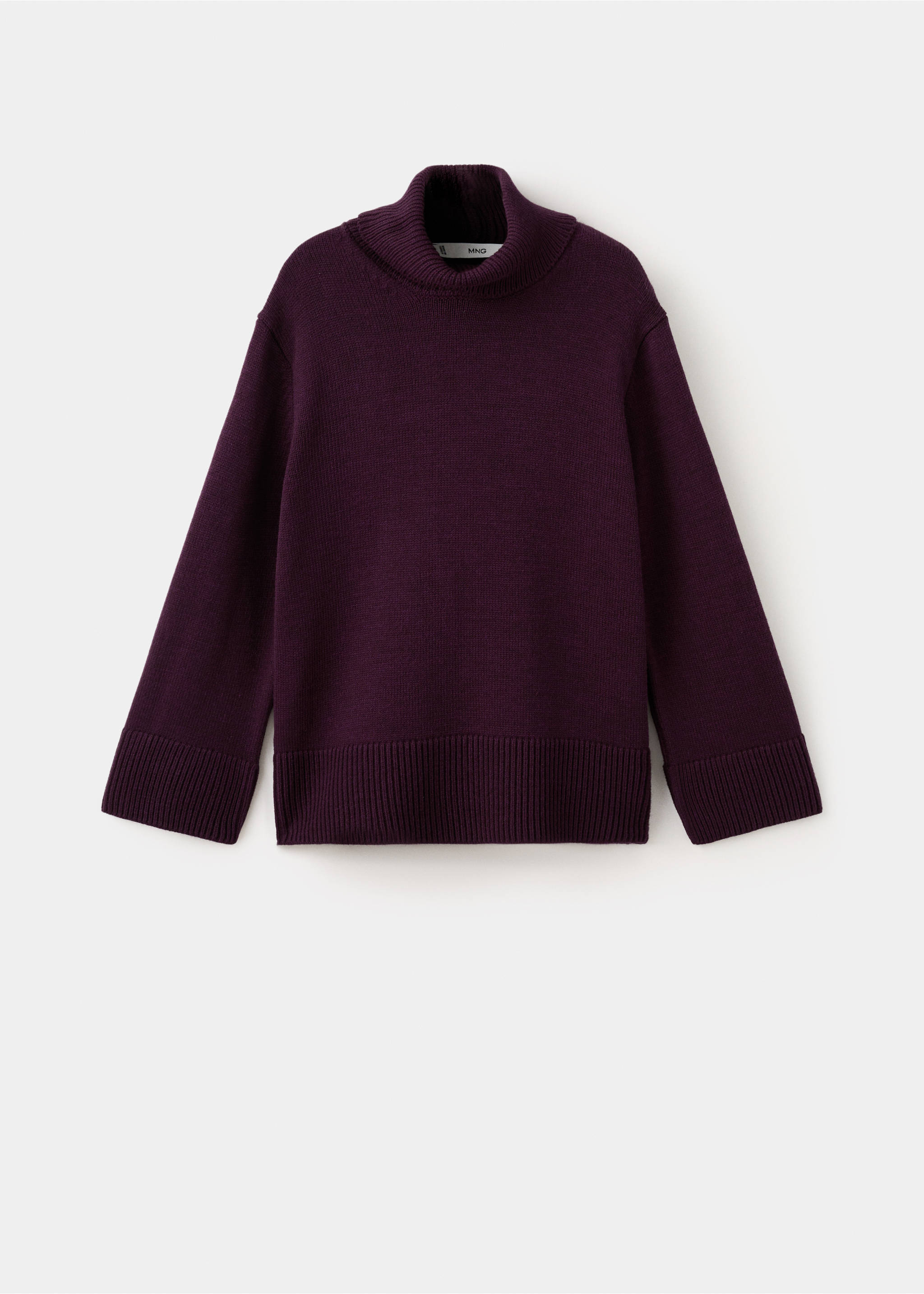 Turtleneck sweater with slits - Article without model, Wine. Ref: 17007843-00.