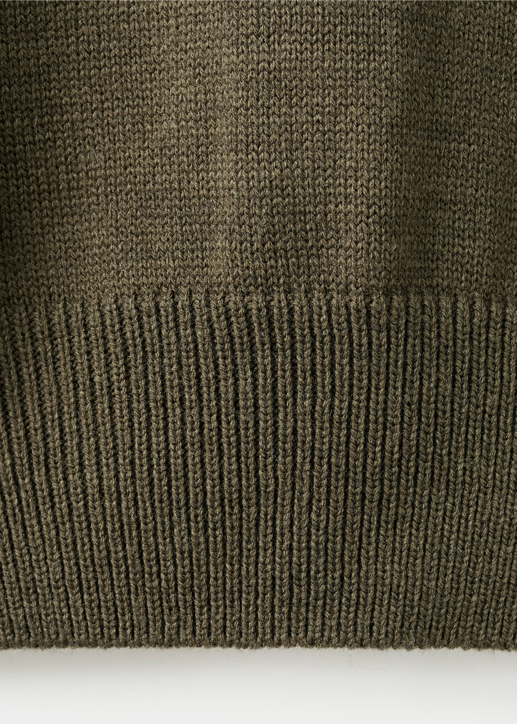 Perkins-neck sweater with button - Details of the article 0, Khaki. Ref: 17007844-00.