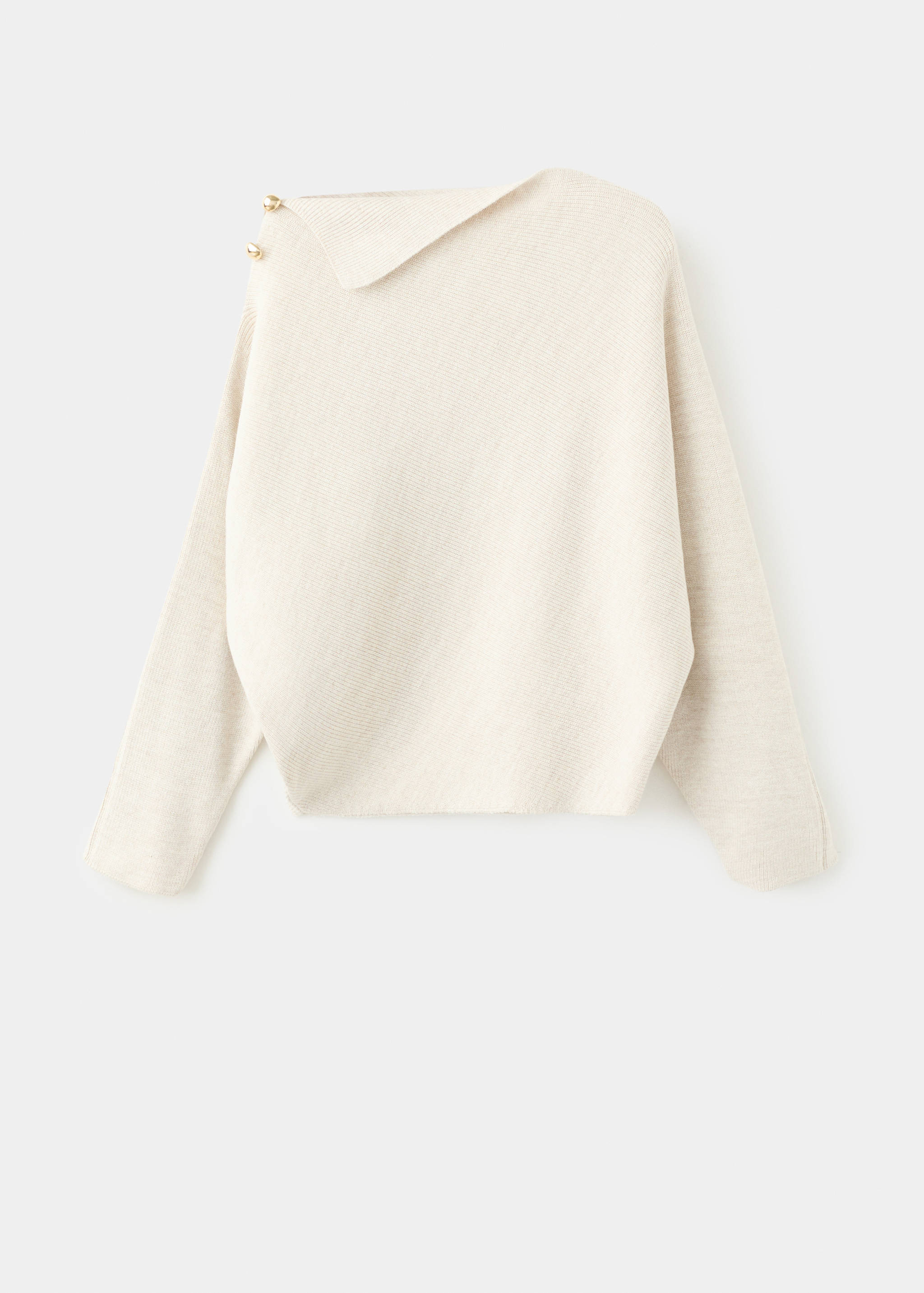 Sweater with asymmetrical neck and jewel buttons - Article without model