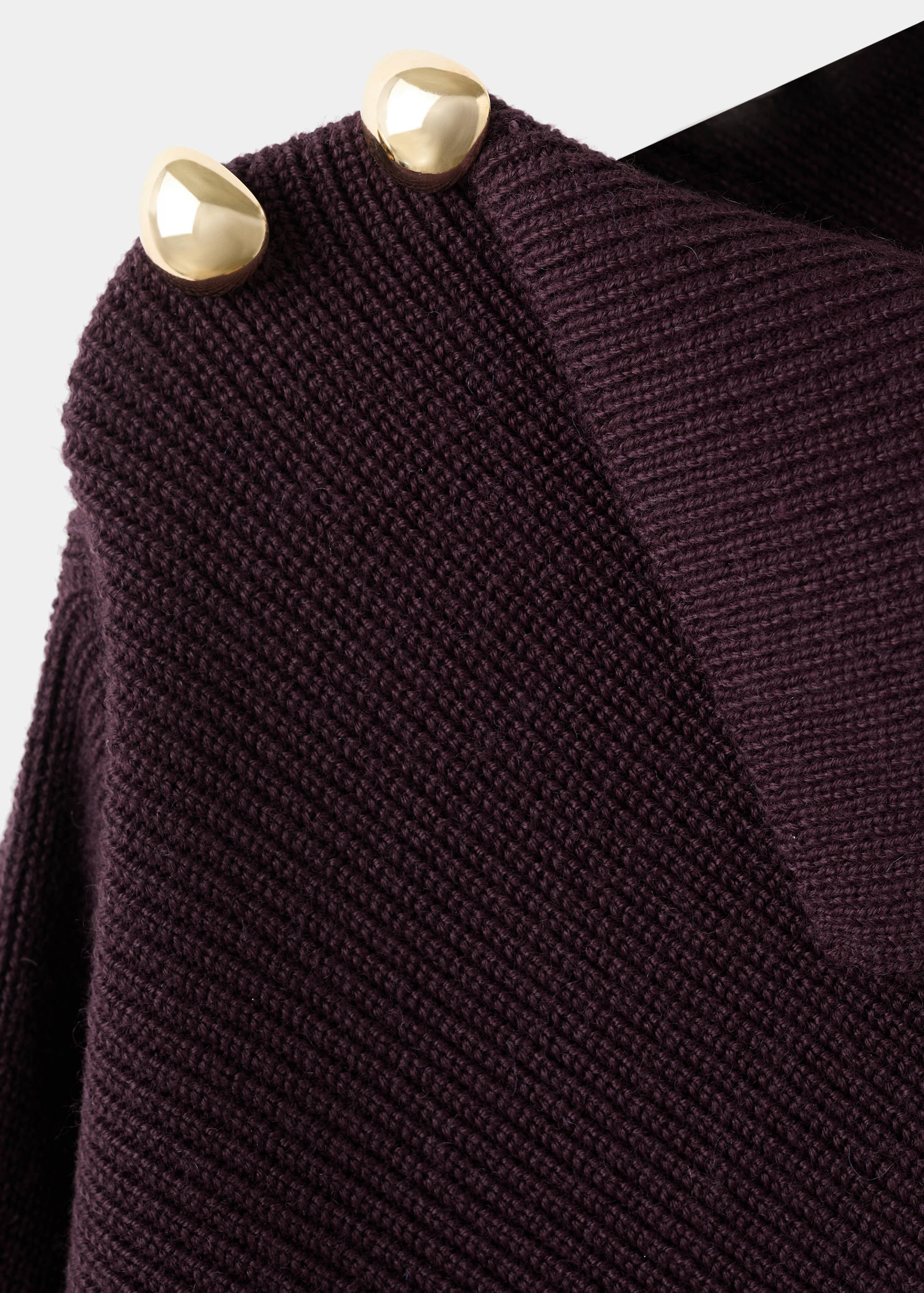 Sweater with asymmetrical neck and jewel buttons - Details of the article 8