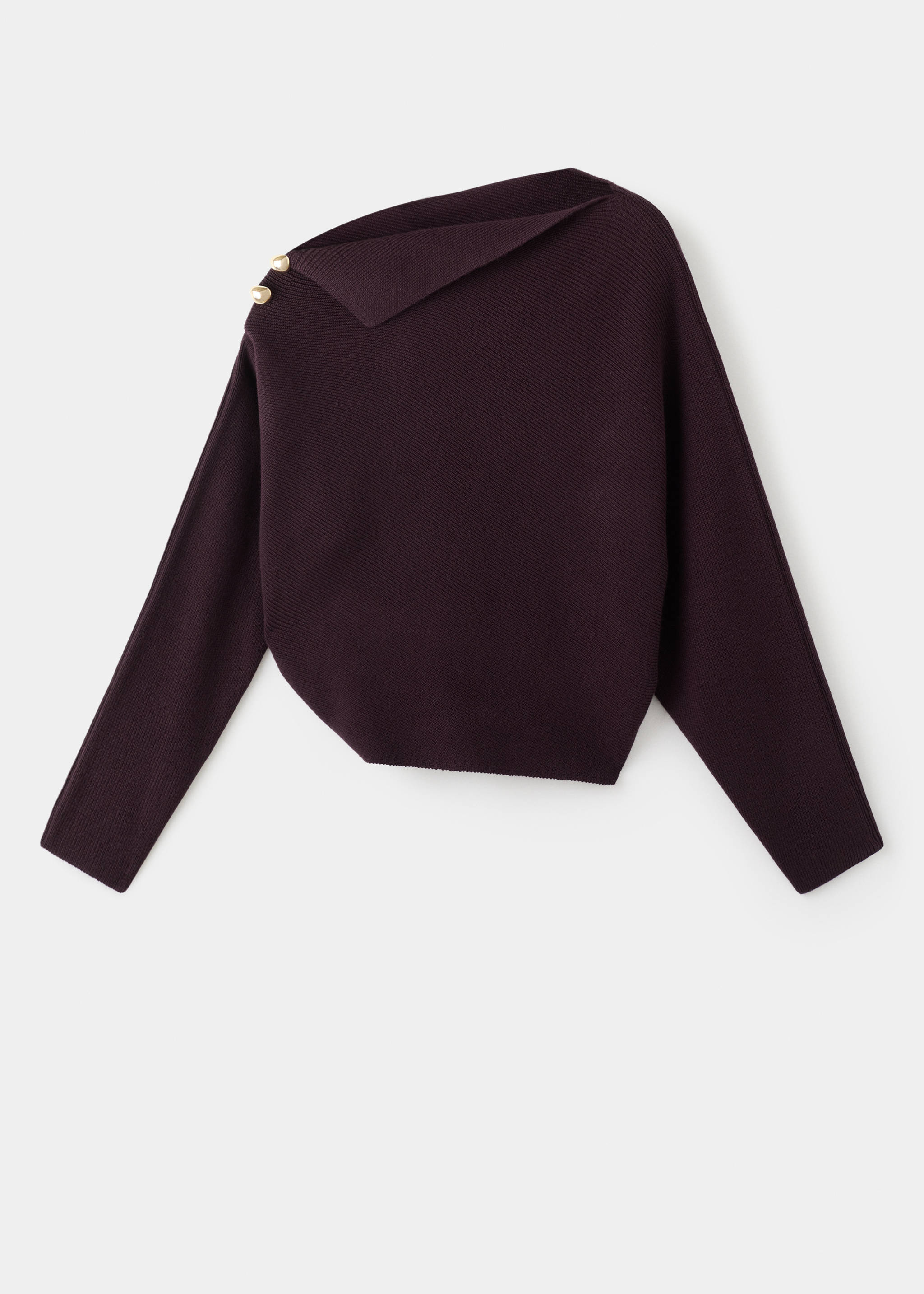 Sweater with asymmetrical neck and jewel buttons - Article without model