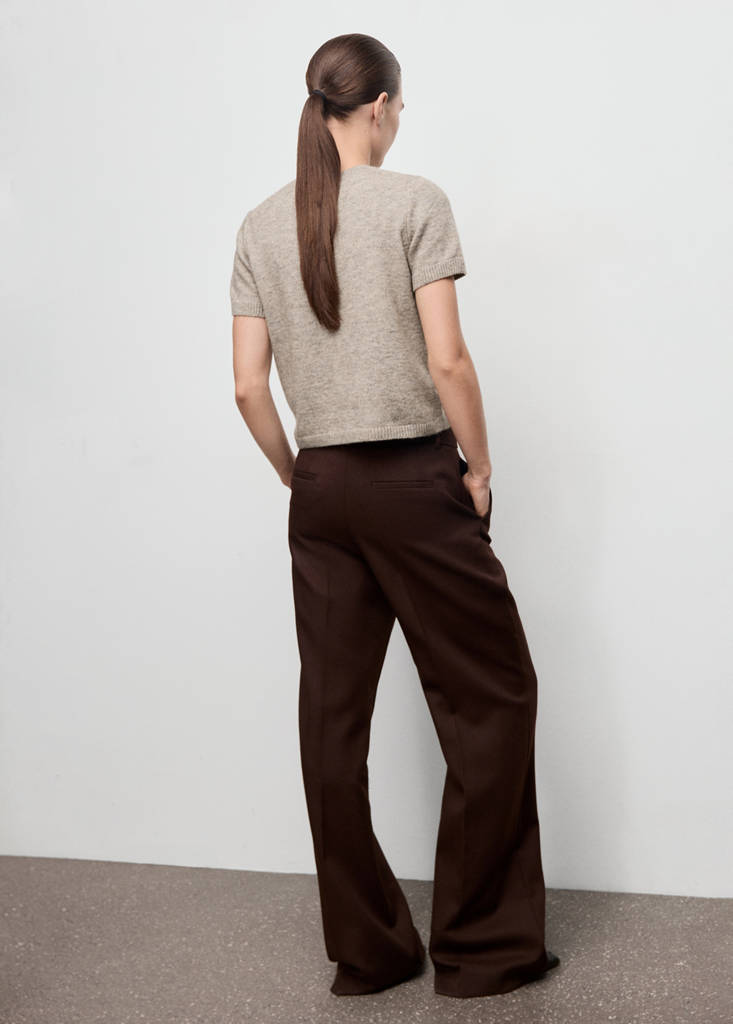 Short-sleeved knitted sweater — Light/Pastel Grey