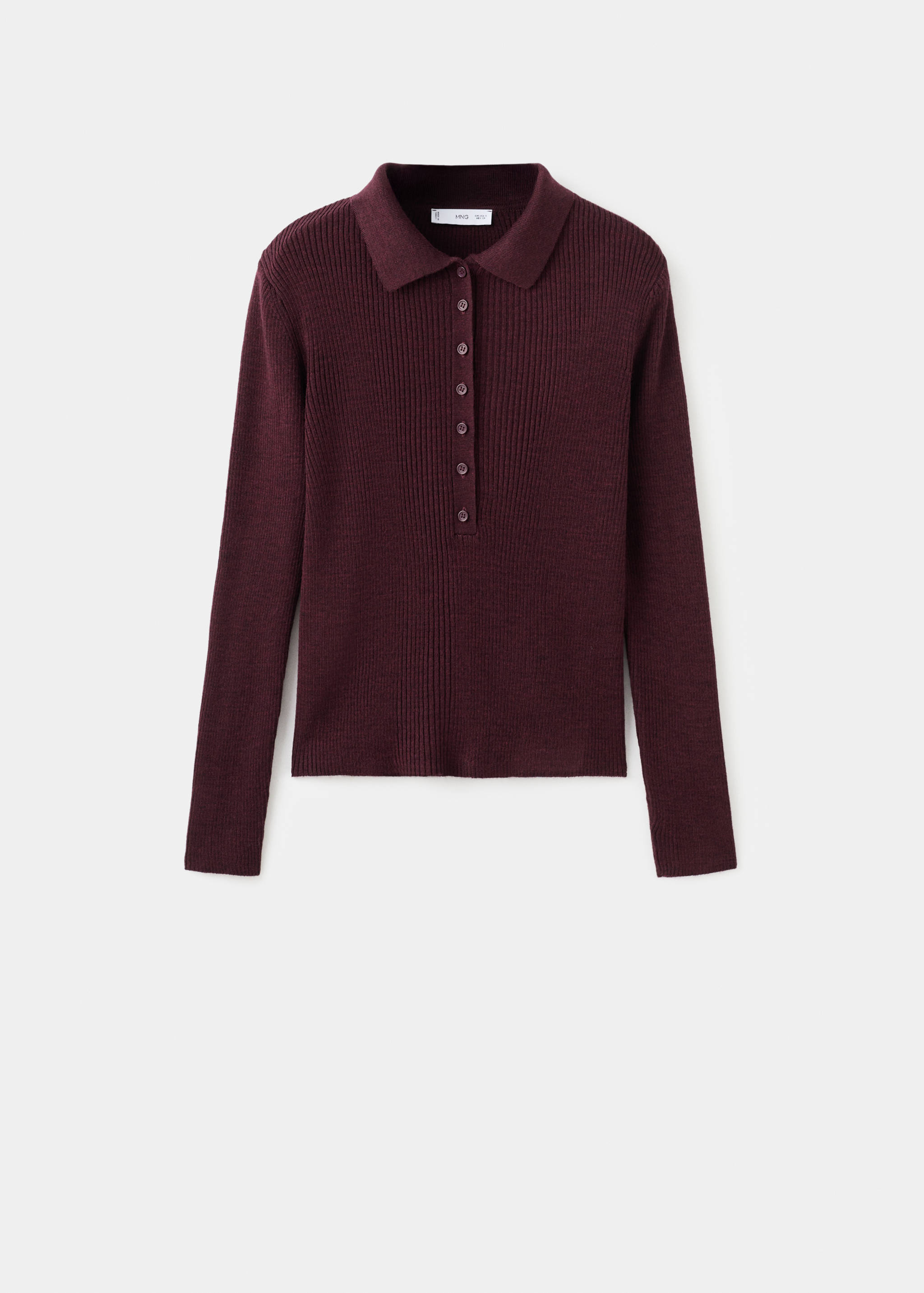 Camisola canelada com gola de polo - Artigo sem modelo