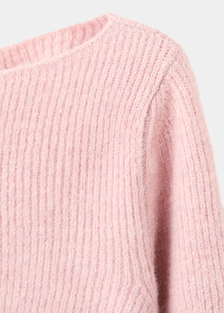 Knitted ribbed sweater — Pastel Pink