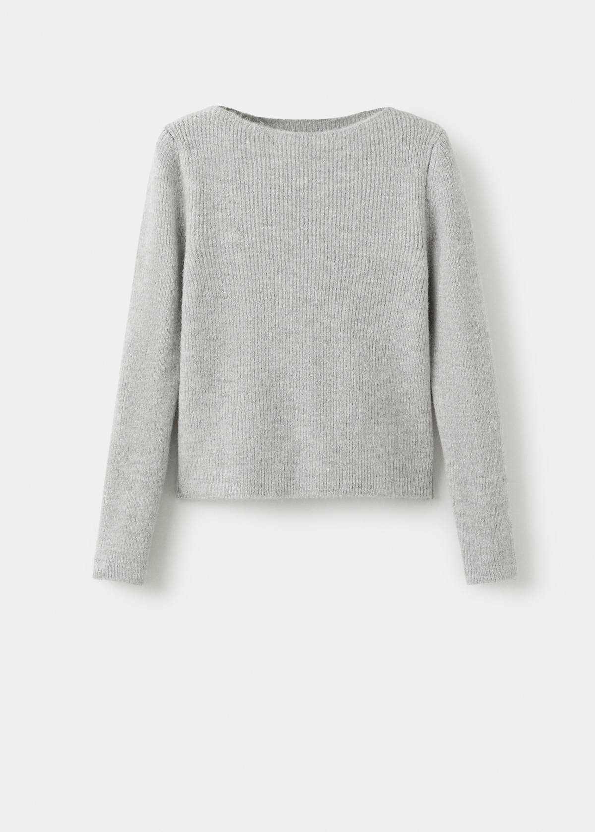Knitted ribbed sweater — Grey