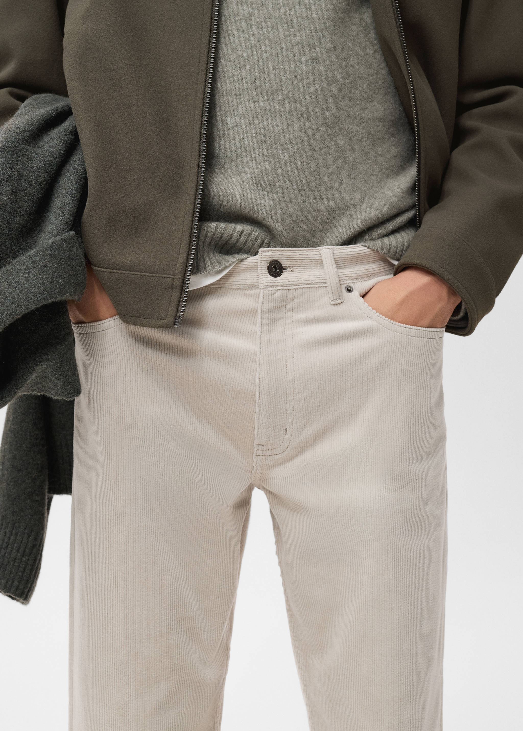 Corduroy regular-fit pants - Details of the article 1