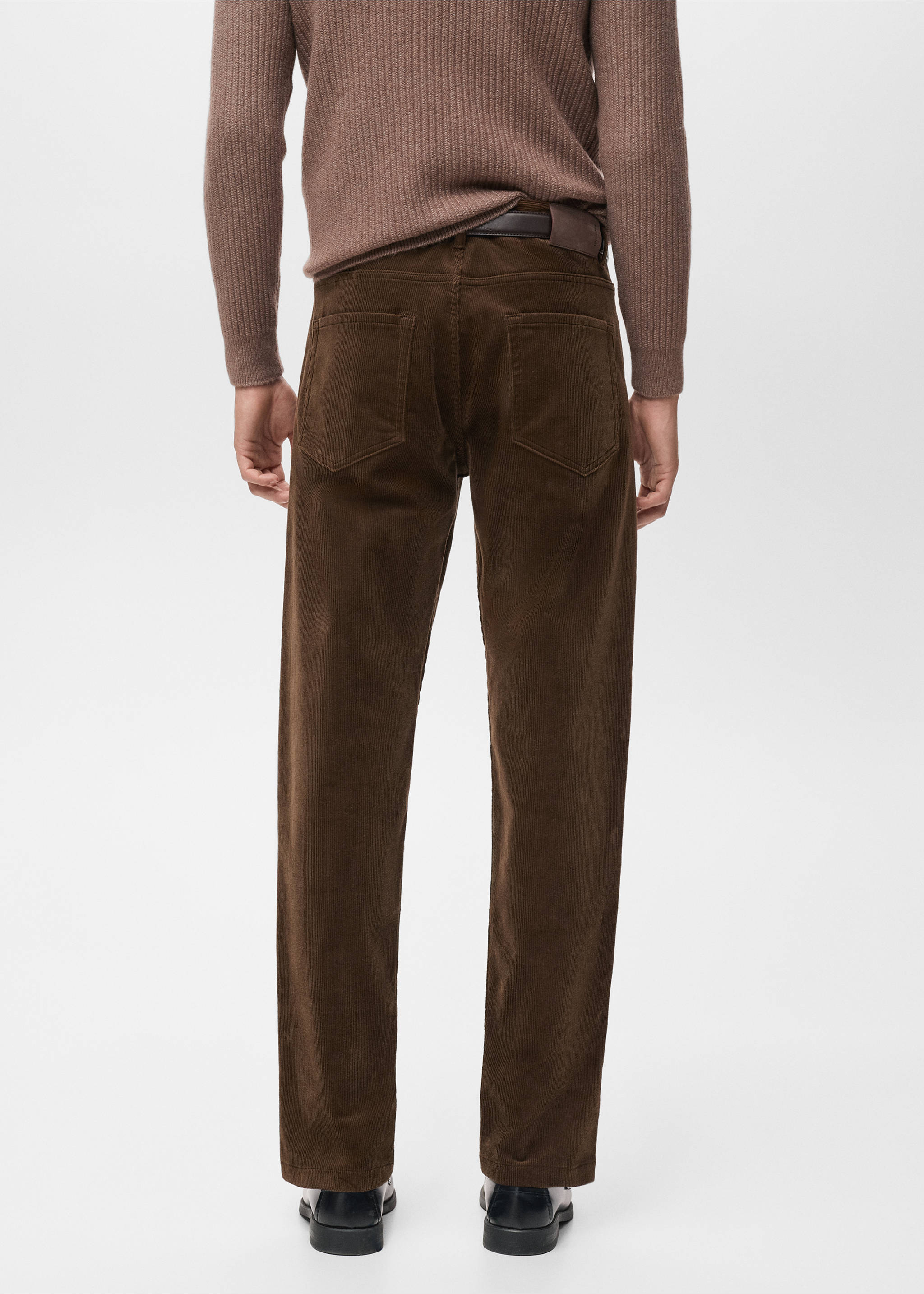 Pantalón pana regular fit - Reverso del artículo, Chocolate. Ref: 17007889-00.