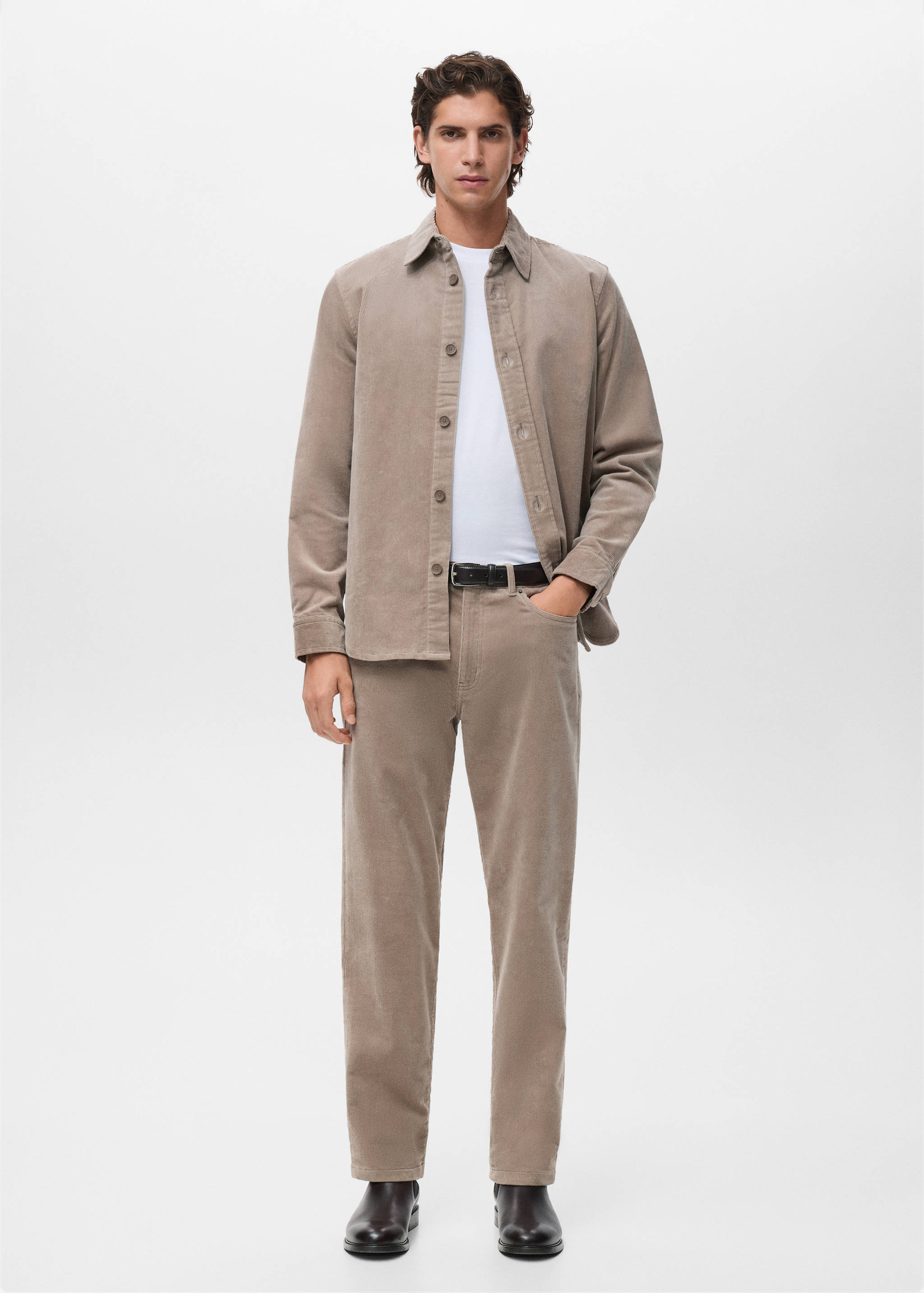 Corduroy regular-fit trousers - General plane
