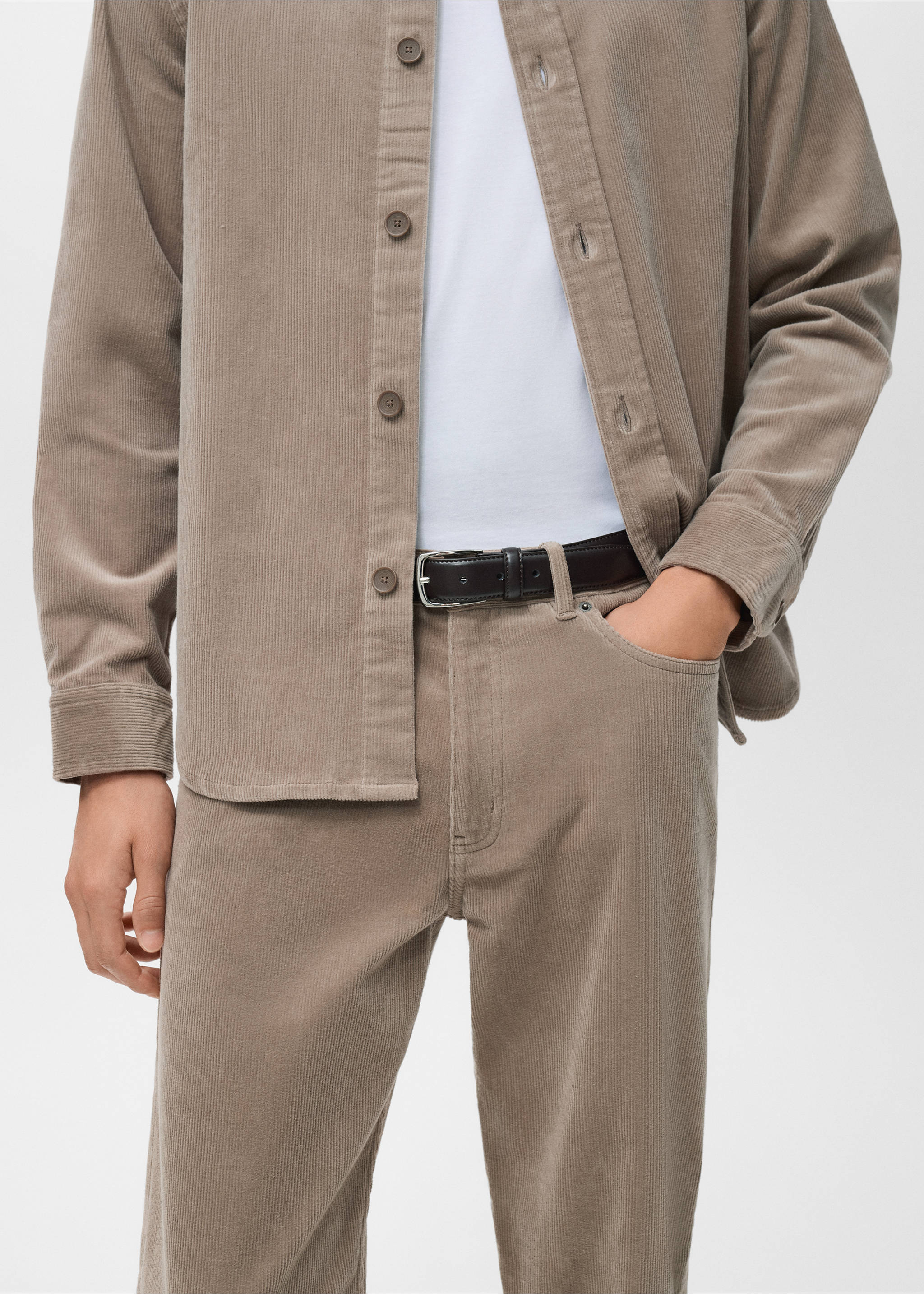 Pantalón pana regular fit - Detalle del artículo 1, Gris visón. Ref: 17007889-00.