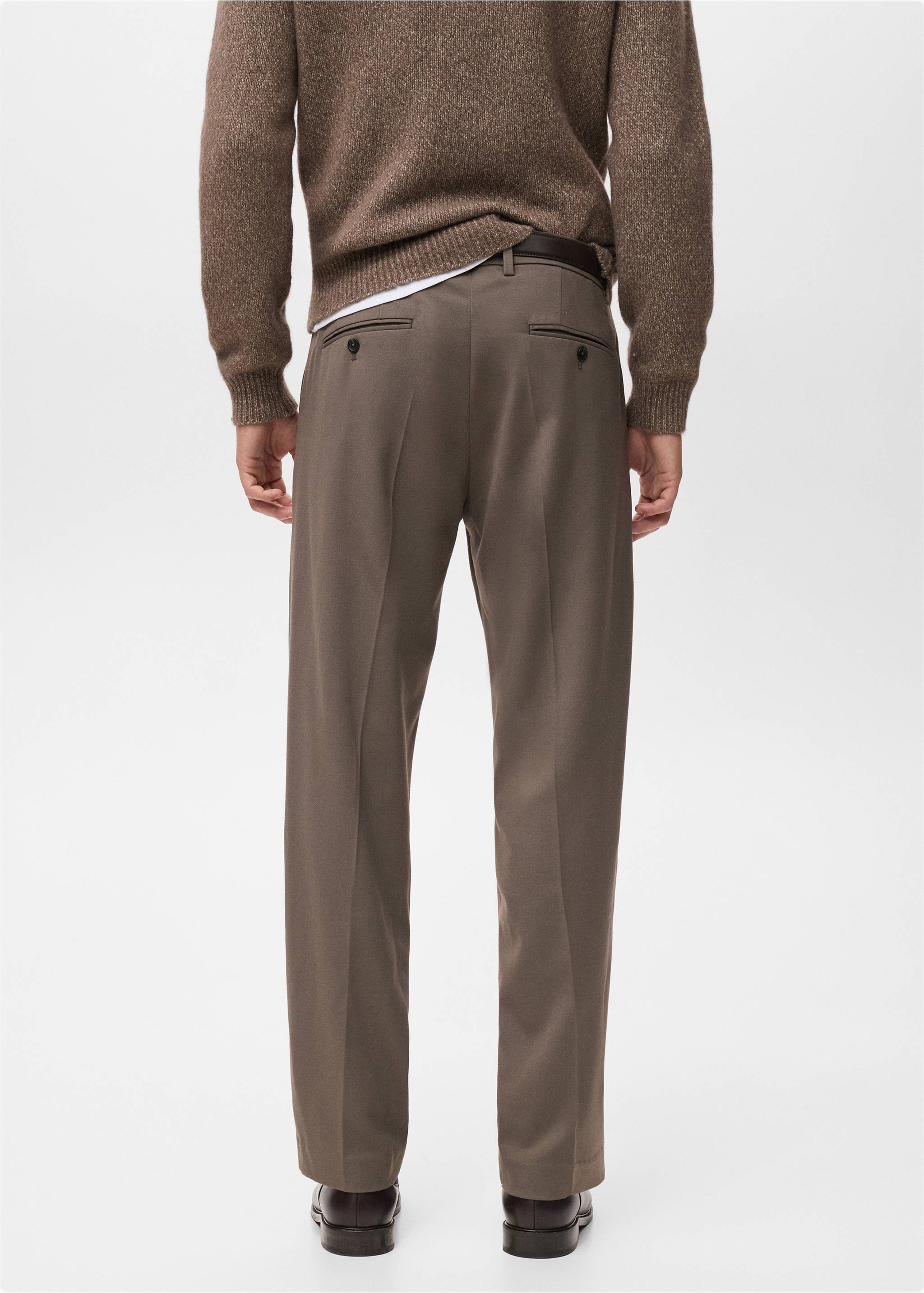 Струящиеся брюки regular fit - Обратная сторона изделия, Коричневый средний. Ref: 17007890-00.