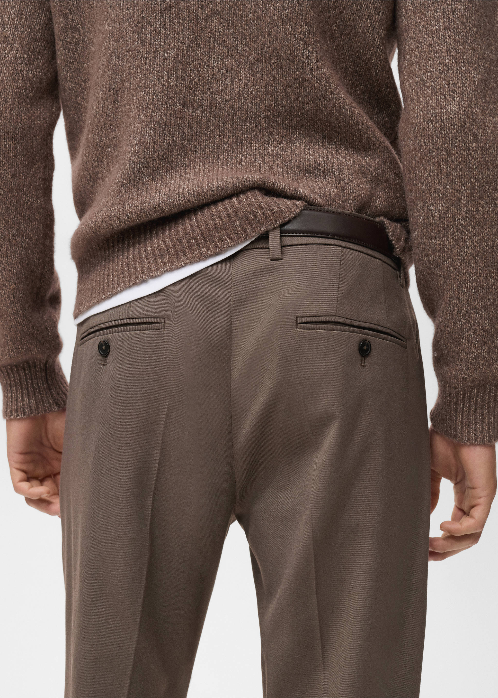 Струящиеся брюки regular fit - Деталь изделия 6, Коричневый средний. Ref: 17007890-00.