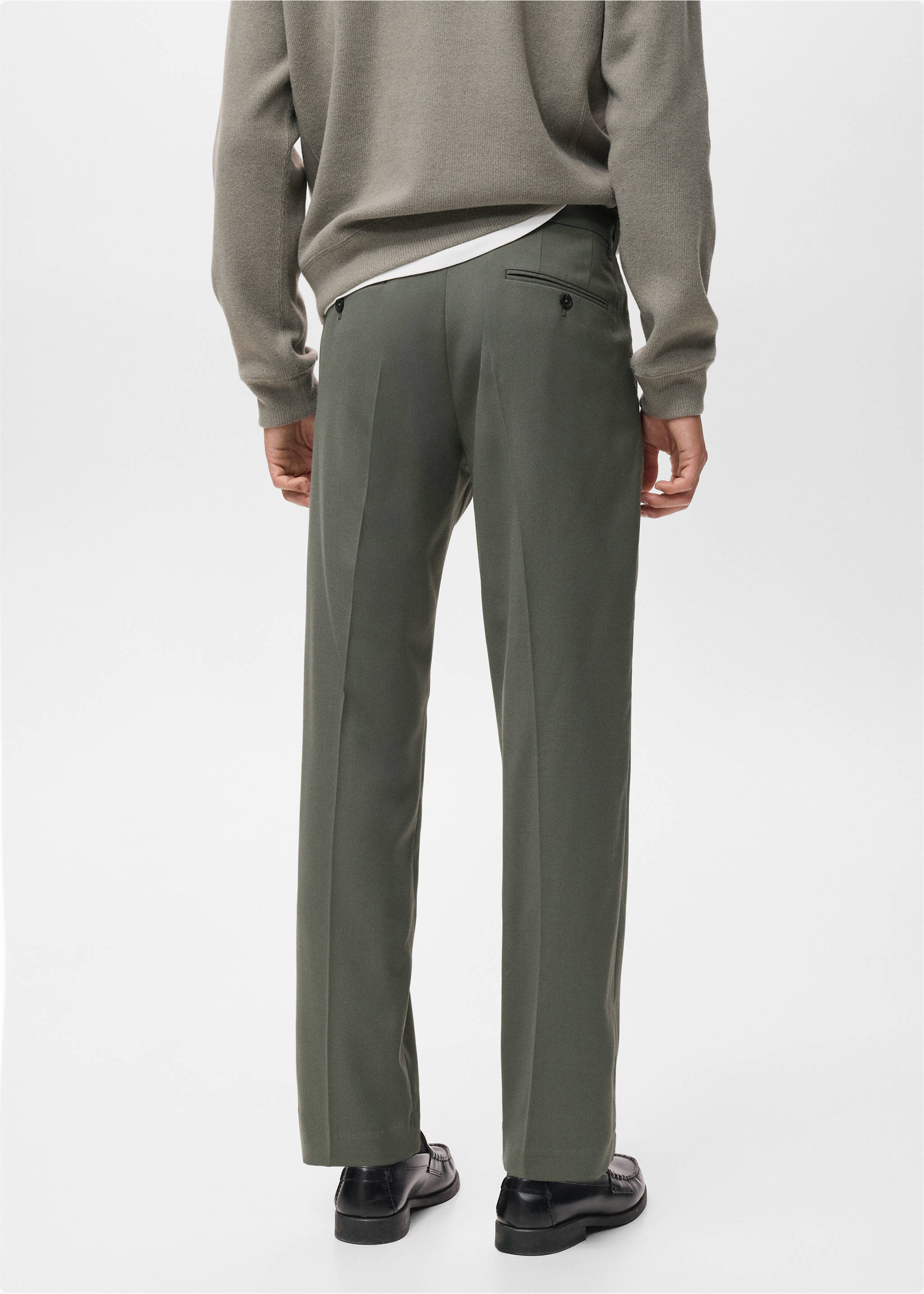 Струящиеся брюки regular fit - Обратная сторона изделия, Темно-зеленый. Ref: 17007890-00.