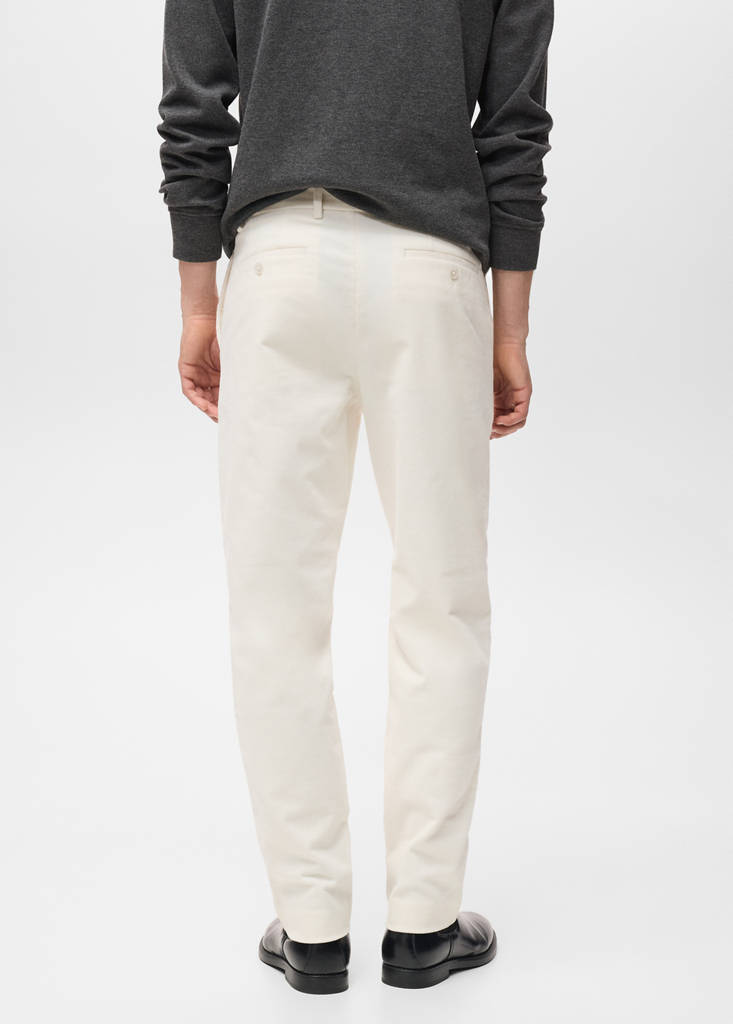 Regular fit corduroy cotton trousers — Off White