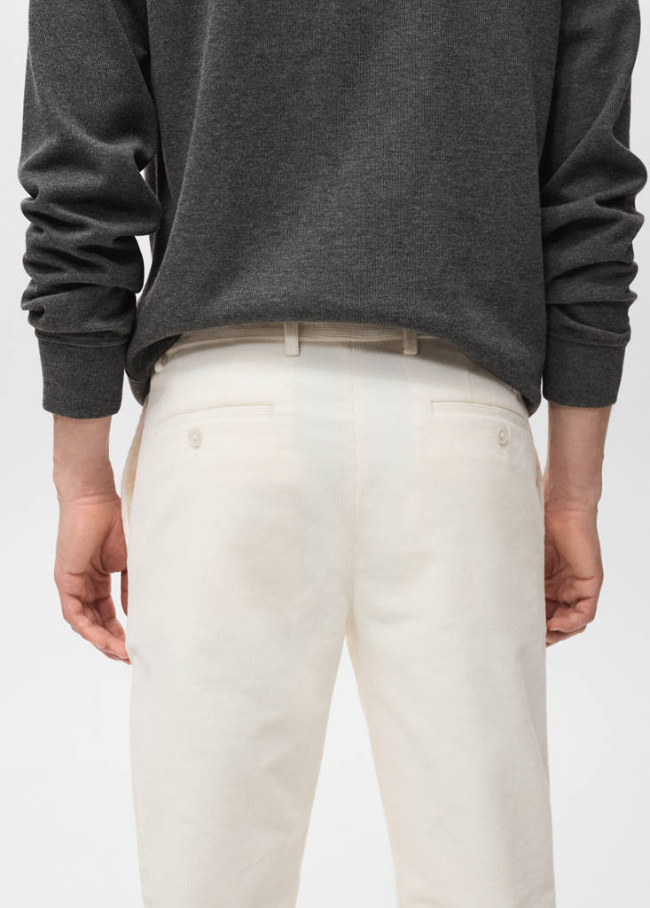 Regular fit corduroy cotton trousers — Off White