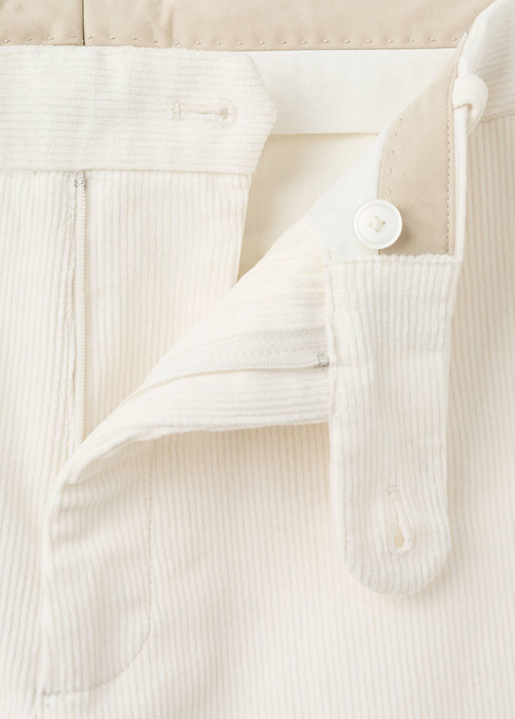Regular fit corduroy cotton trousers — Off White