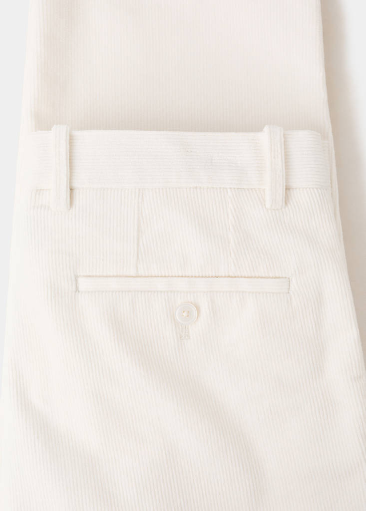 Regular fit corduroy cotton trousers — Off White