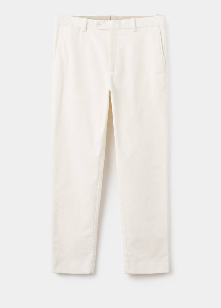Regular fit corduroy cotton trousers — Off White