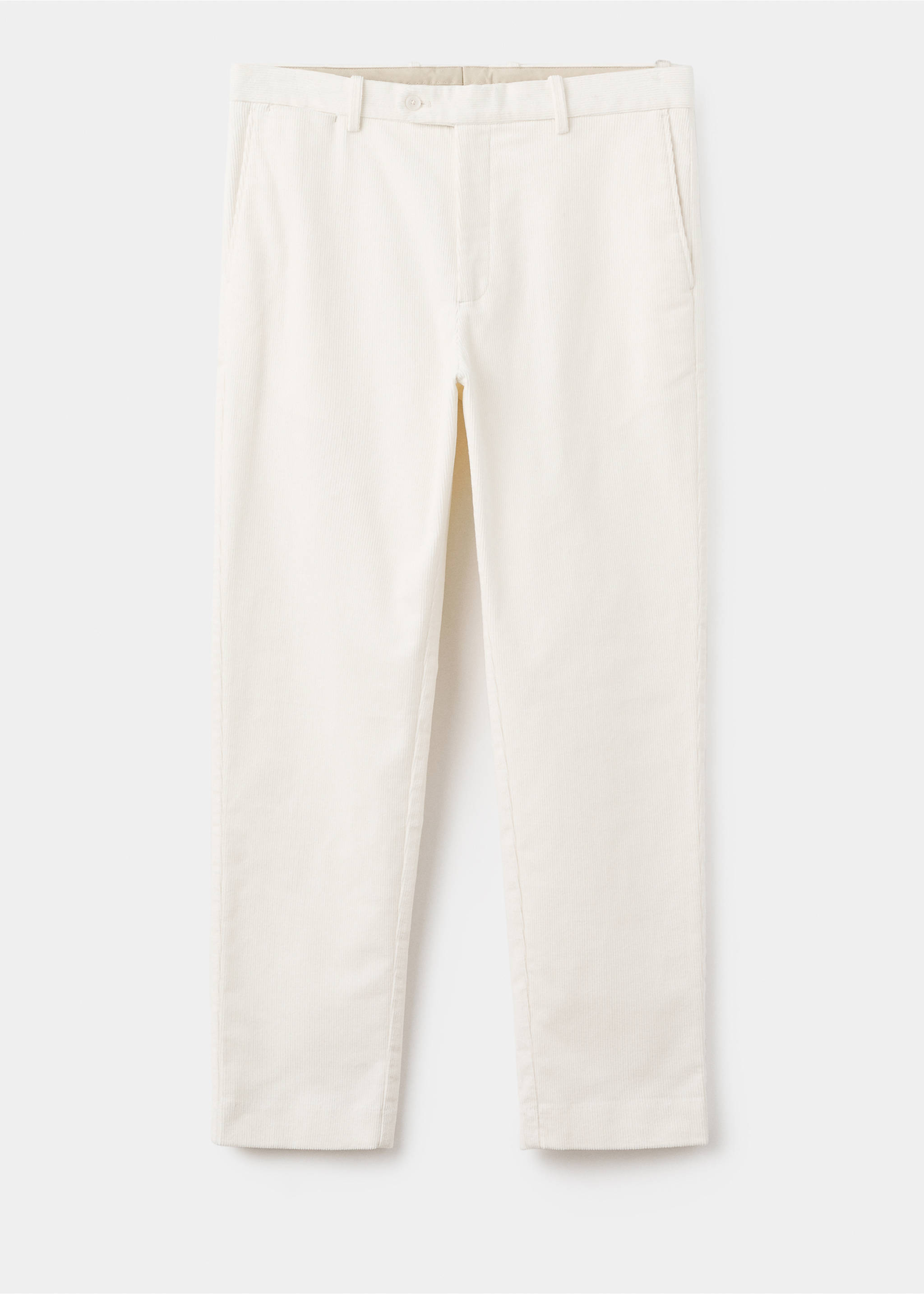 Pantalón regular fit algodón pana - Artículo sin modelo, Blanco roto. Ref: 17007891-00.