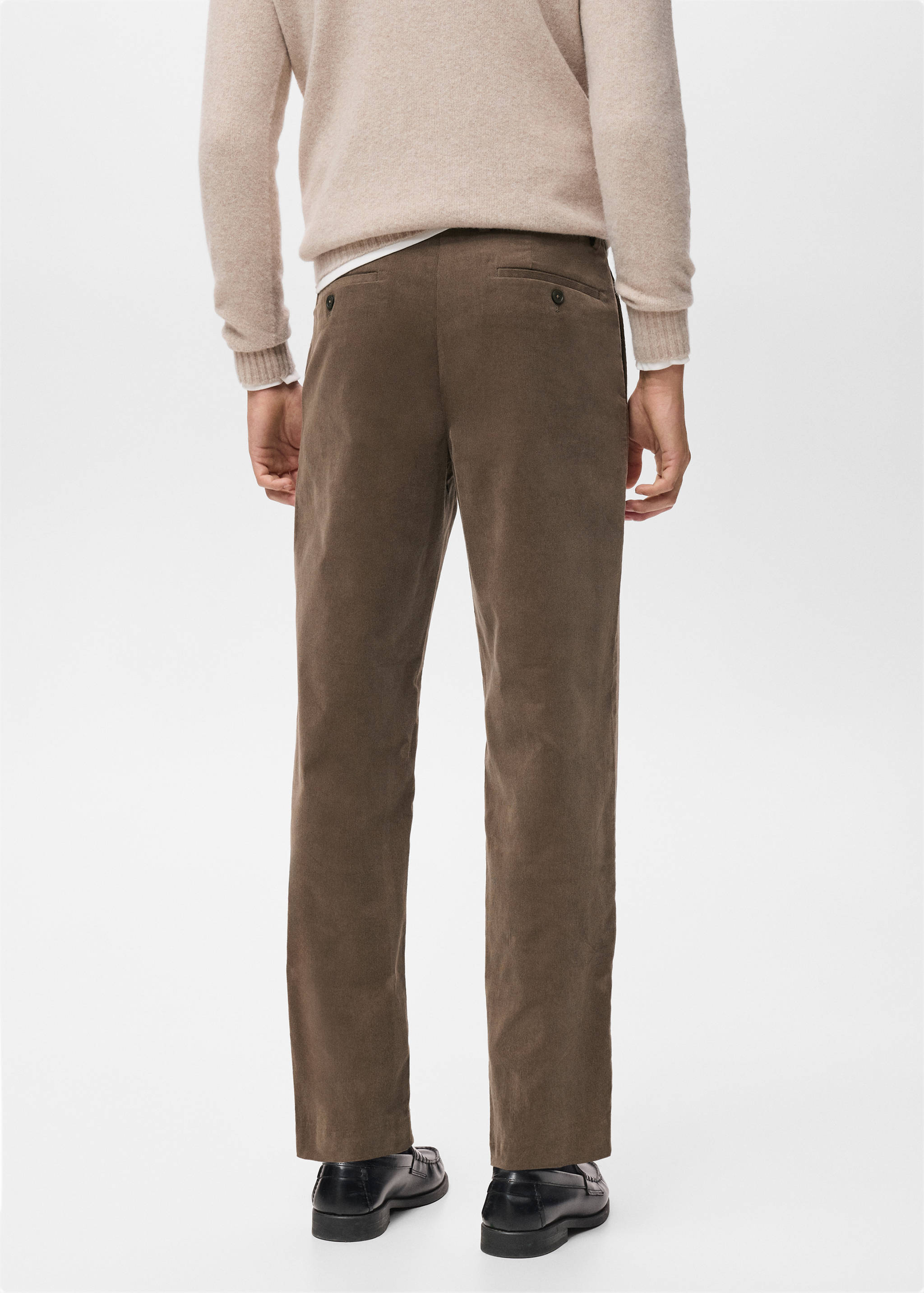 Regular fit corduroy cotton pants - Reverse of the article