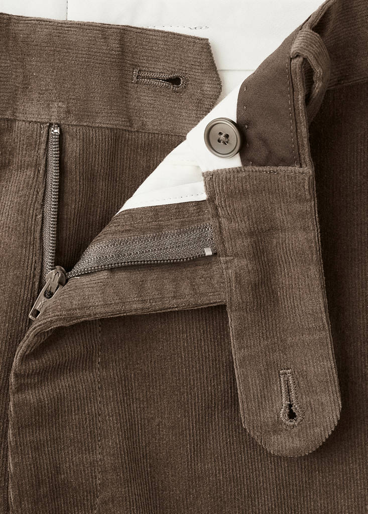 Regular fit corduroy cotton trousers — Mink Grey