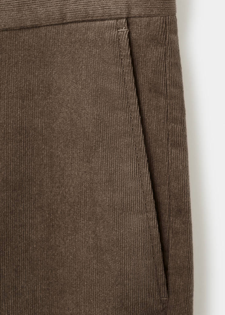 Regular fit corduroy cotton trousers — Mink Grey
