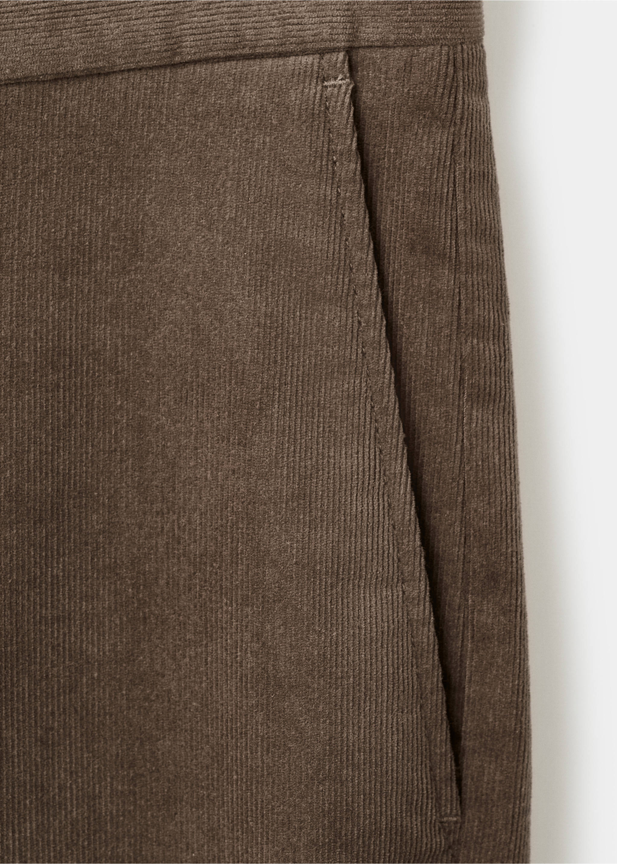 Regular fit corduroy cotton trousers - Details of the article 0, Mink Grey. Ref: 17007891-00.