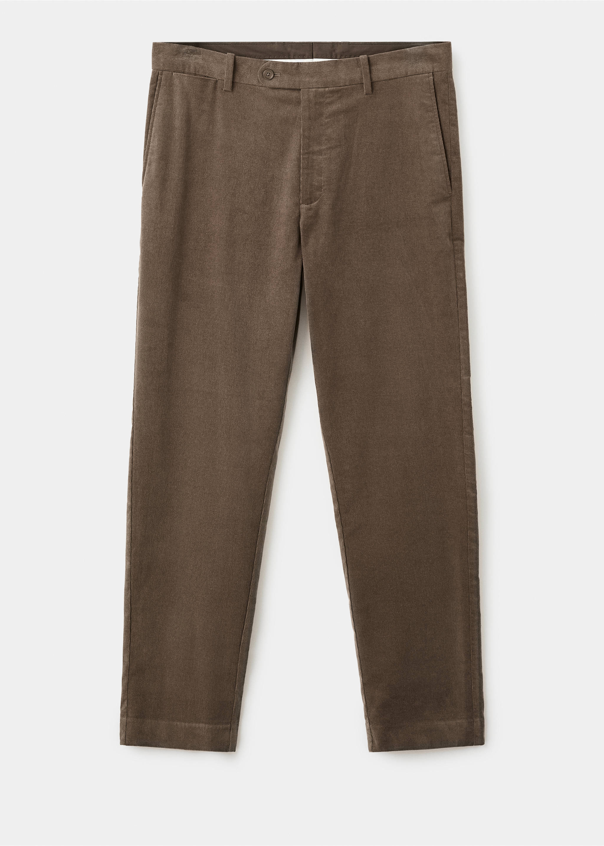 Regular fit corduroy cotton trousers - Article without model, Mink Grey. Ref: 17007891-00.
