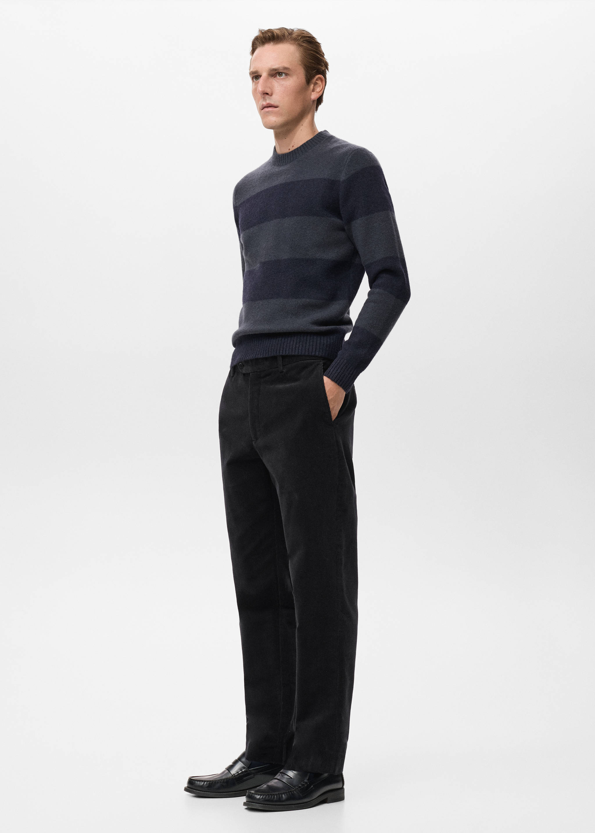 Regular fit corduroy cotton pants - Details of the article 2