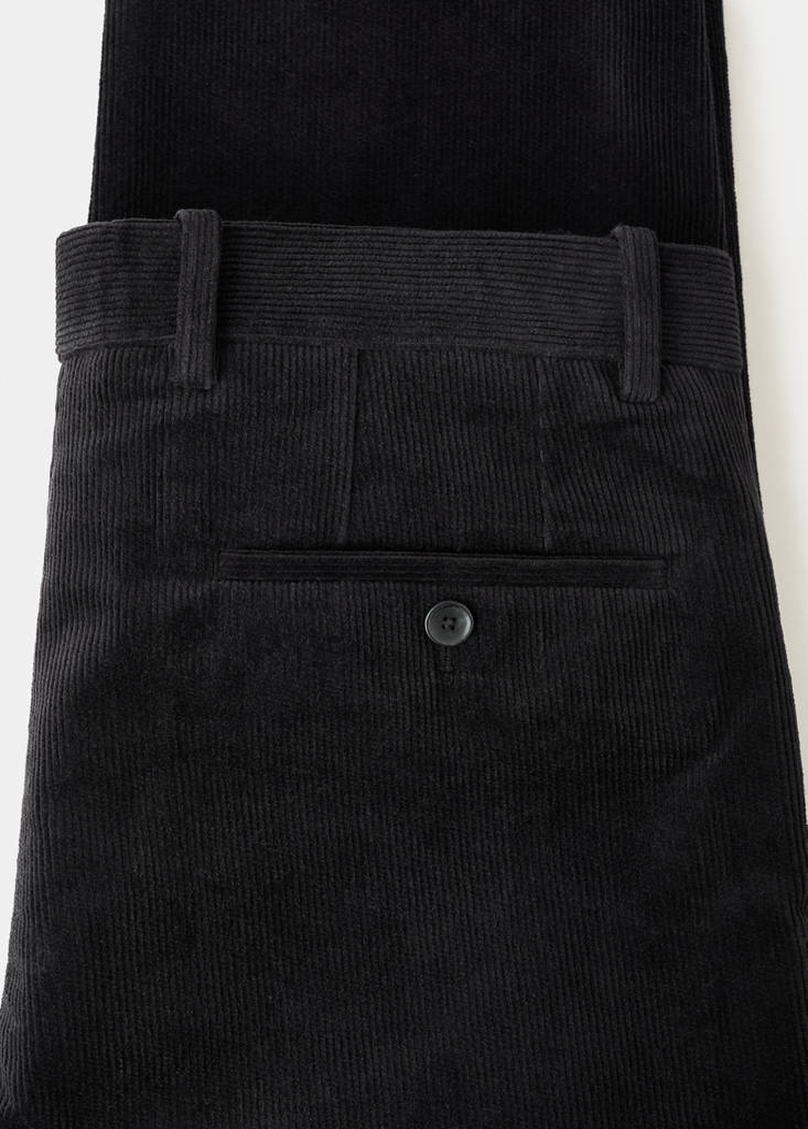Regular fit corduroy cotton trousers — Black