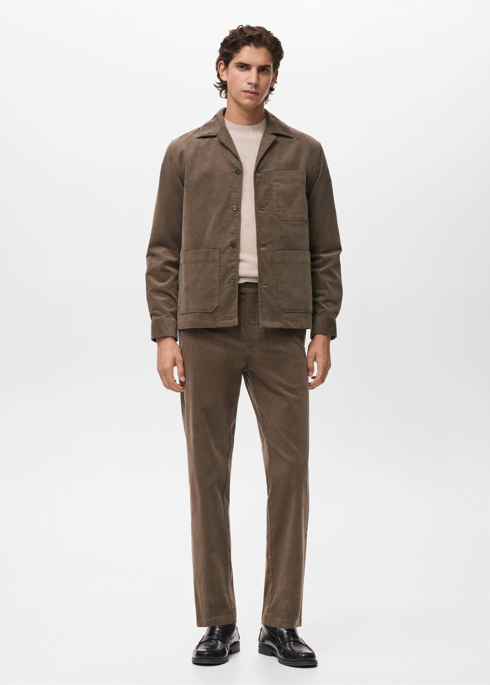 Surchemise coton velours côtelé poches - Plan général