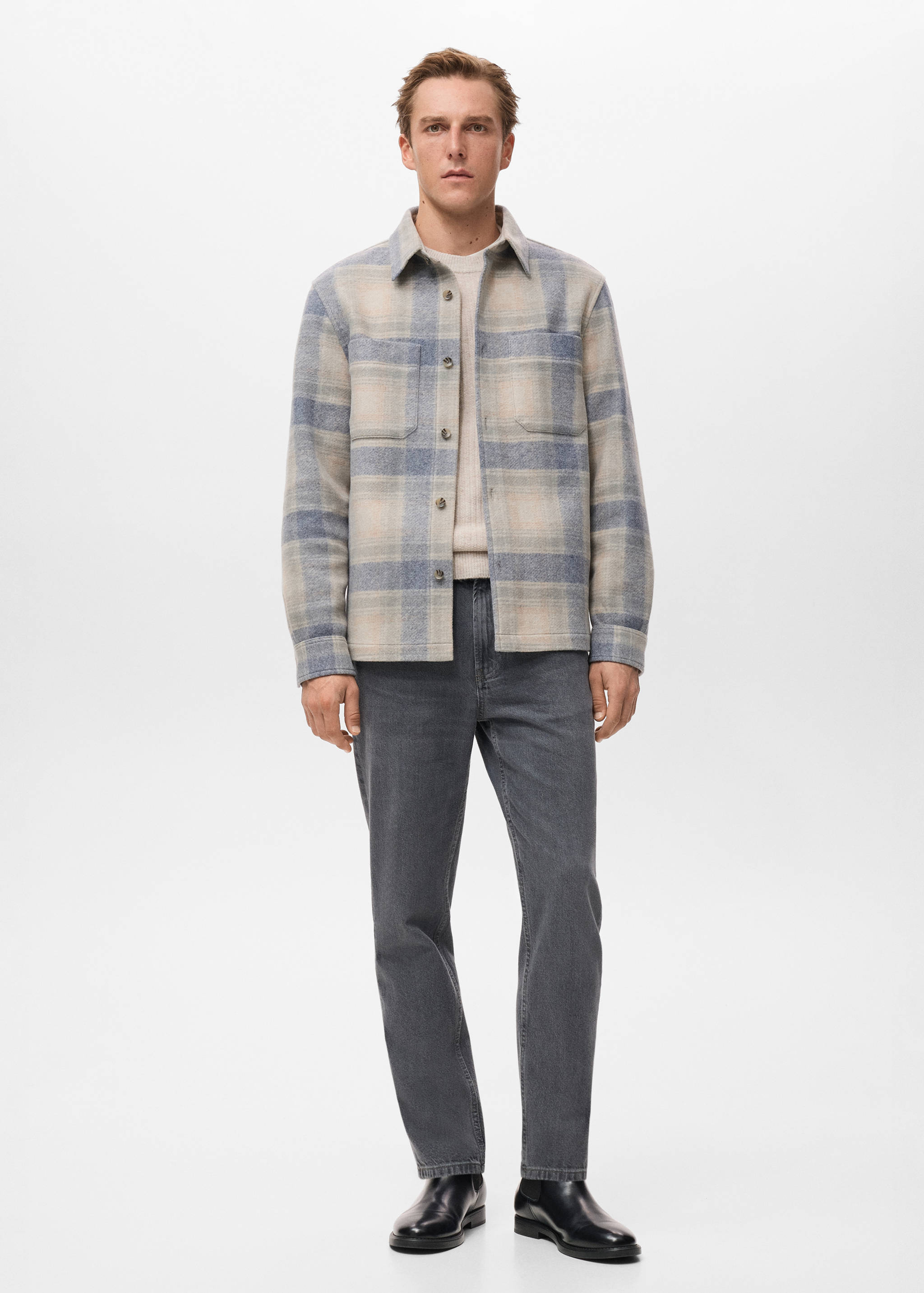 Check flannel overshirt - General plane