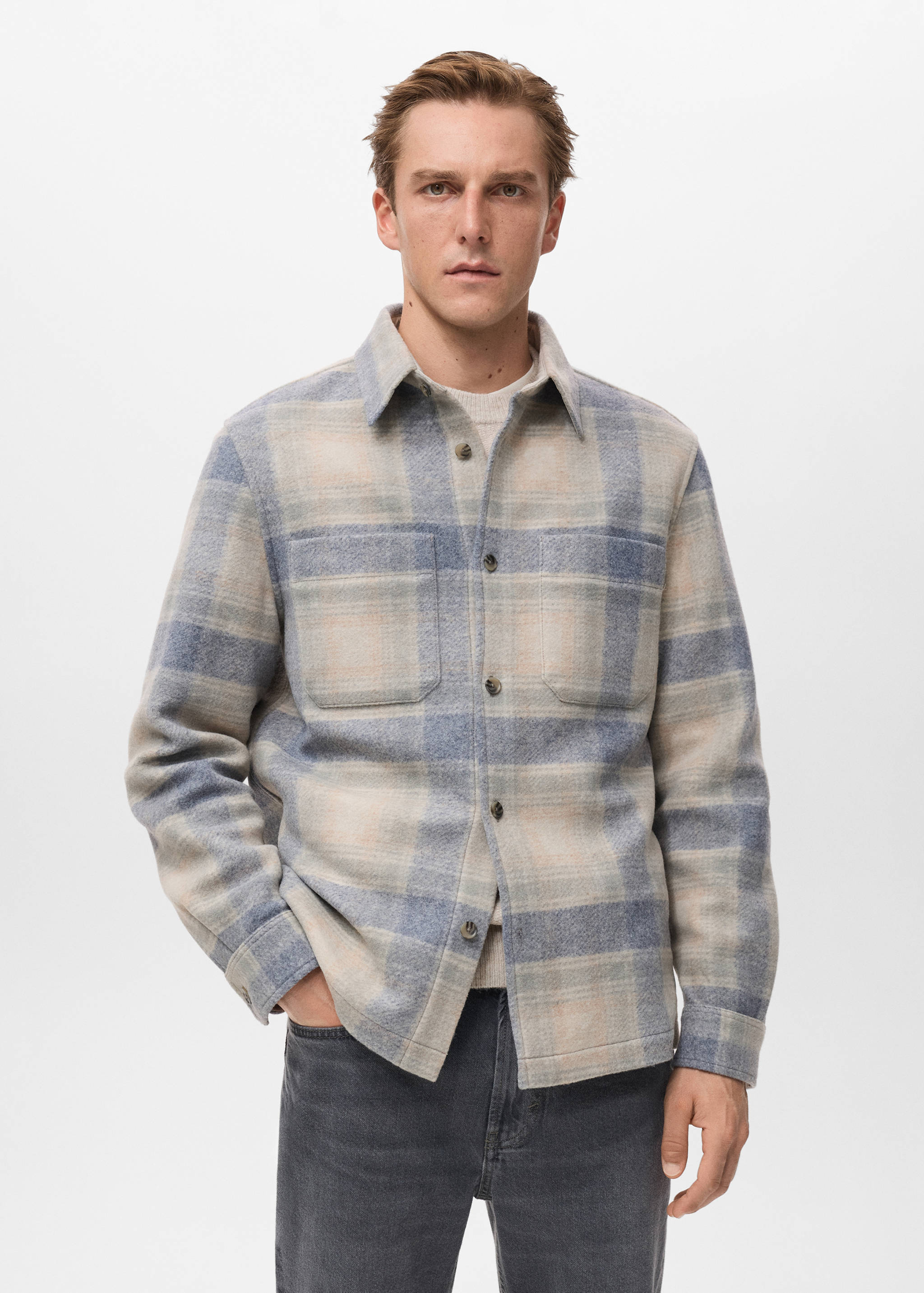 Check flannel overshirt - Medium plane