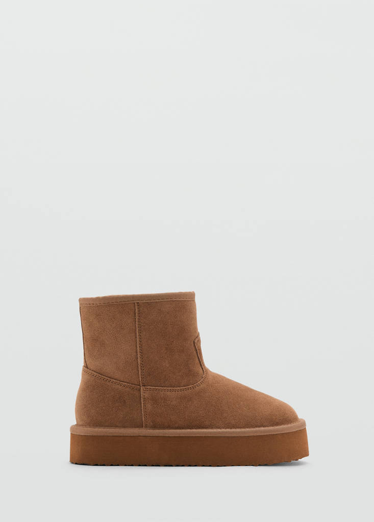 Suede leather ankle boots — Sand