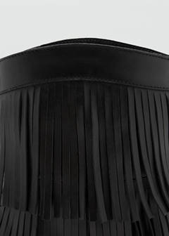 Leather ankle boot with fringe heel — Black 5