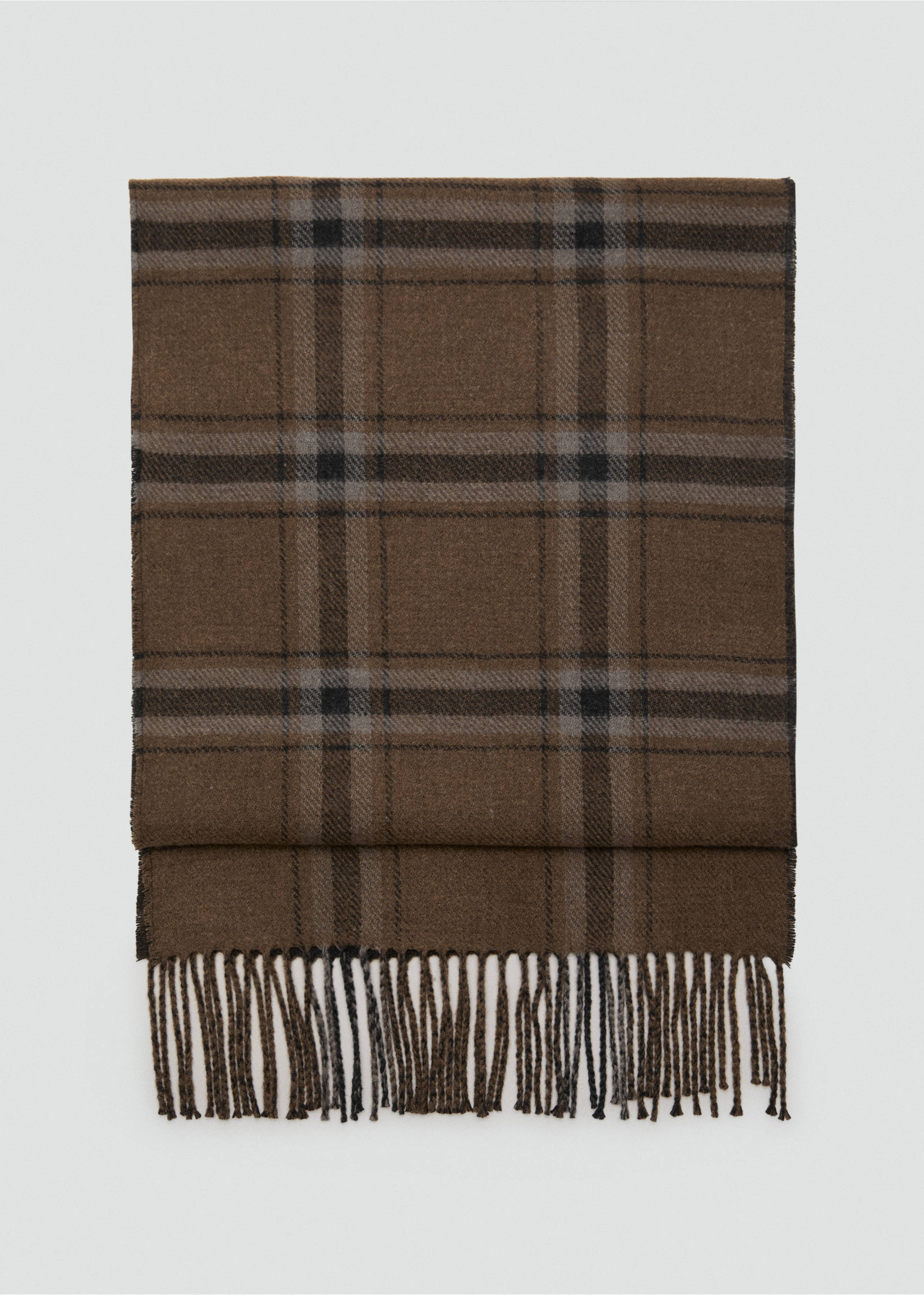 Bufanda cuadro escocés flecos - Artículo sin modelo, Khaki. Ref: 17007898-00.