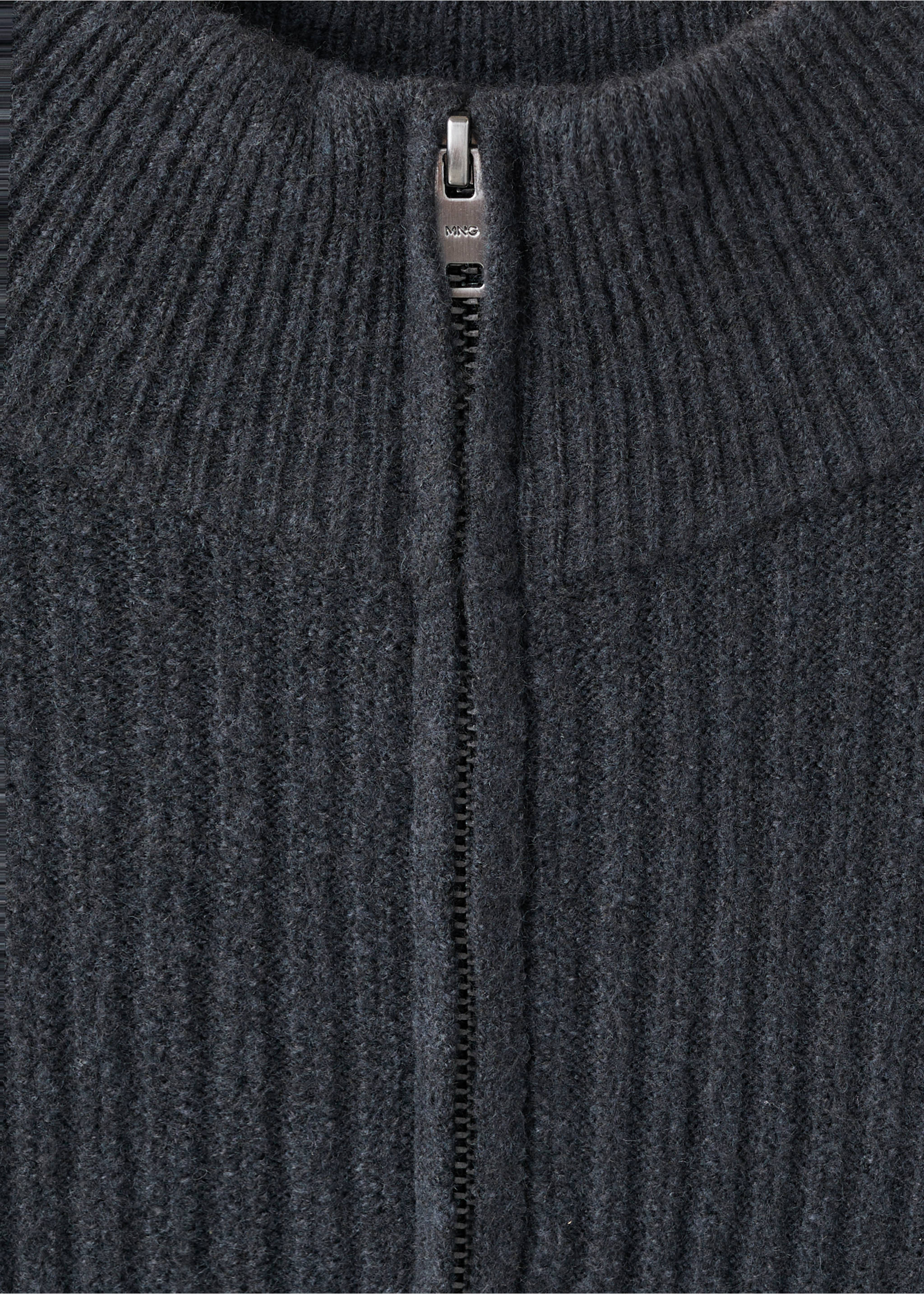 Jersey canalé cuello cremallera - Detalle del artículo 8, Azul indigo. Ref: 17007899-00.