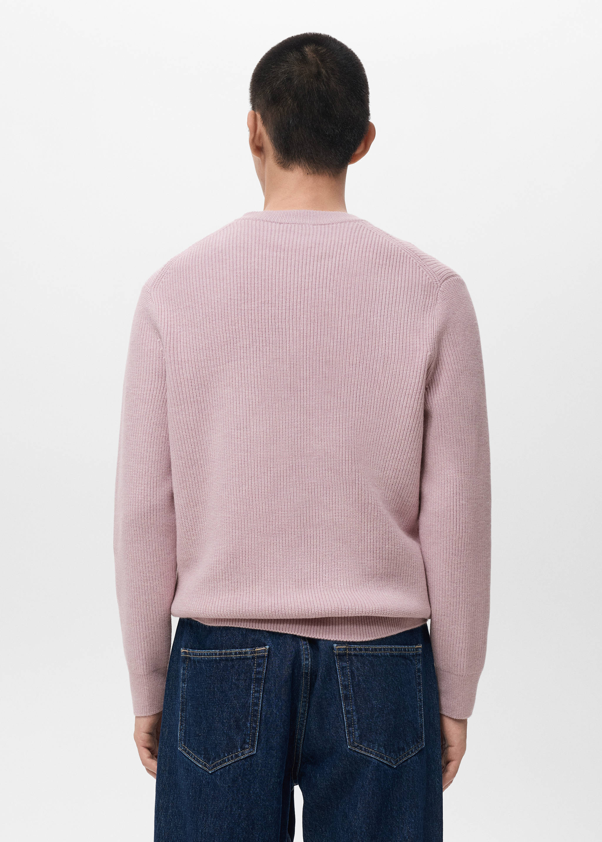Knitted ribbed sweater - Reverse of the article