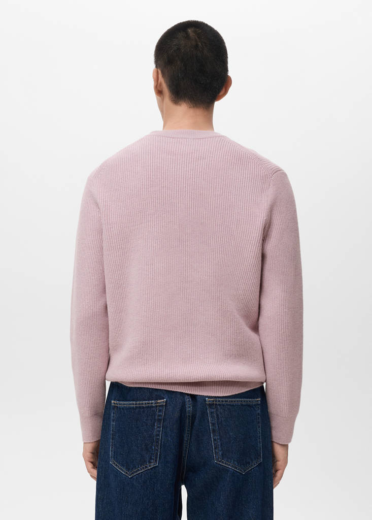 Knitted ribbed sweater — Pink