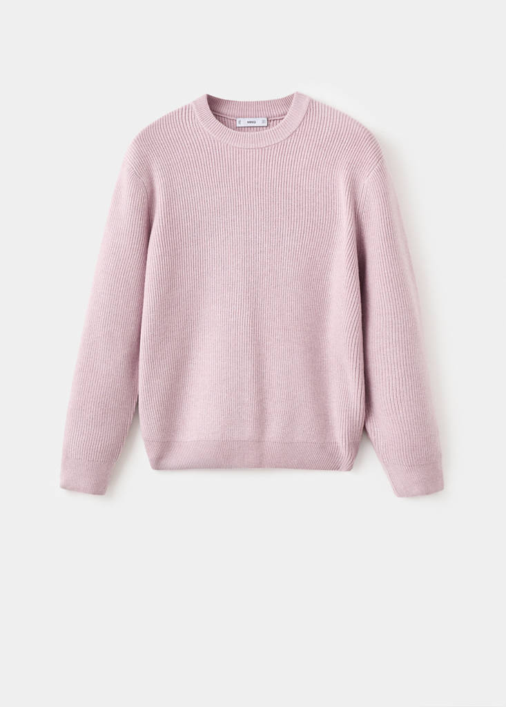 Knitted ribbed sweater — Pink