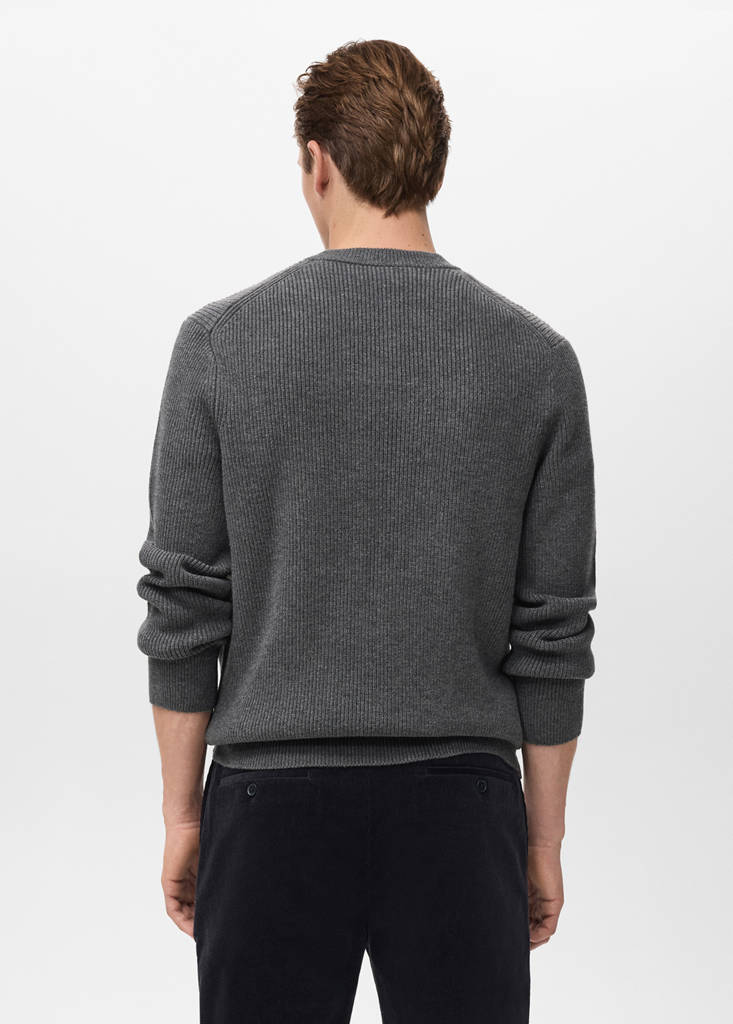 Knitted ribbed sweater — Dark Heather Grey