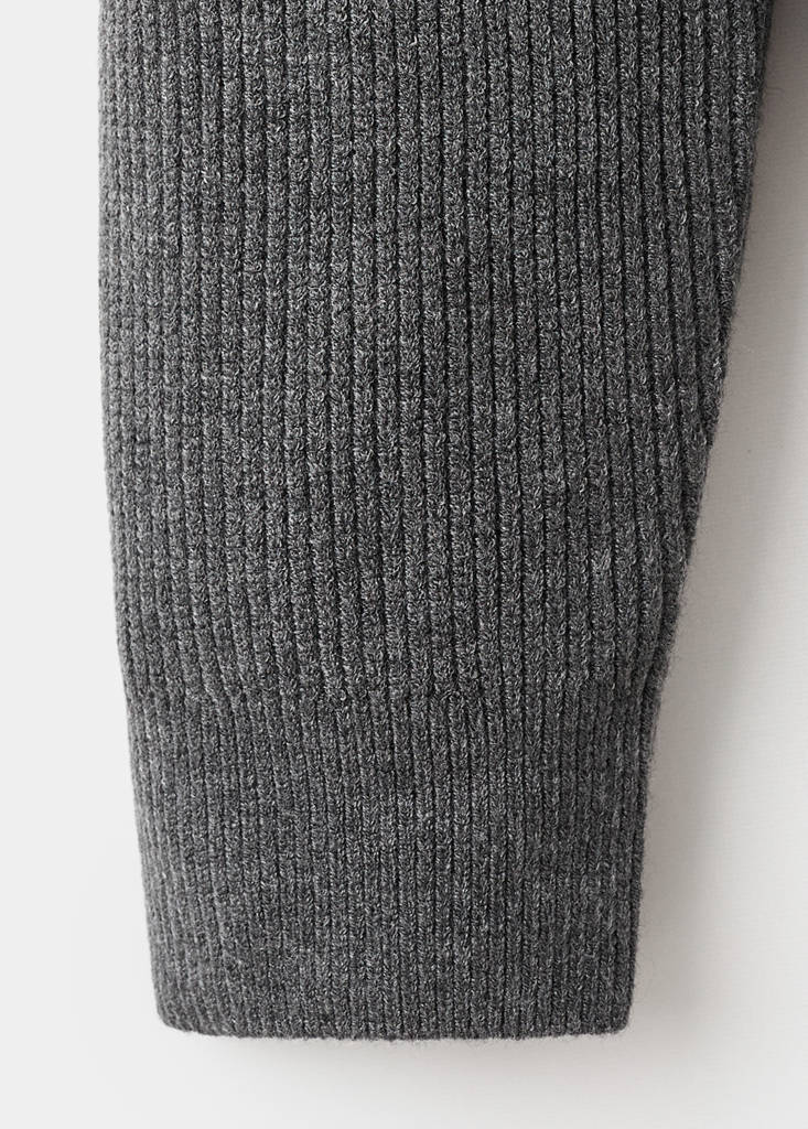 Knitted ribbed sweater — Dark Heather Grey