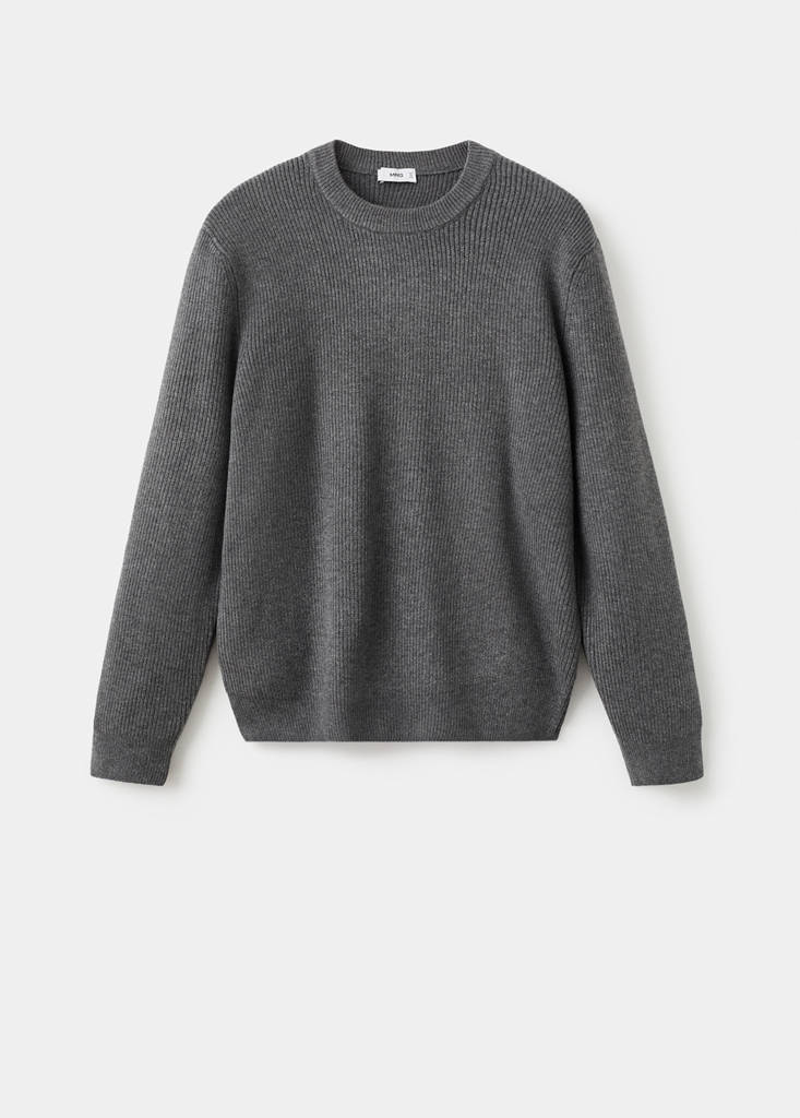 Knitted ribbed sweater — Dark Heather Grey