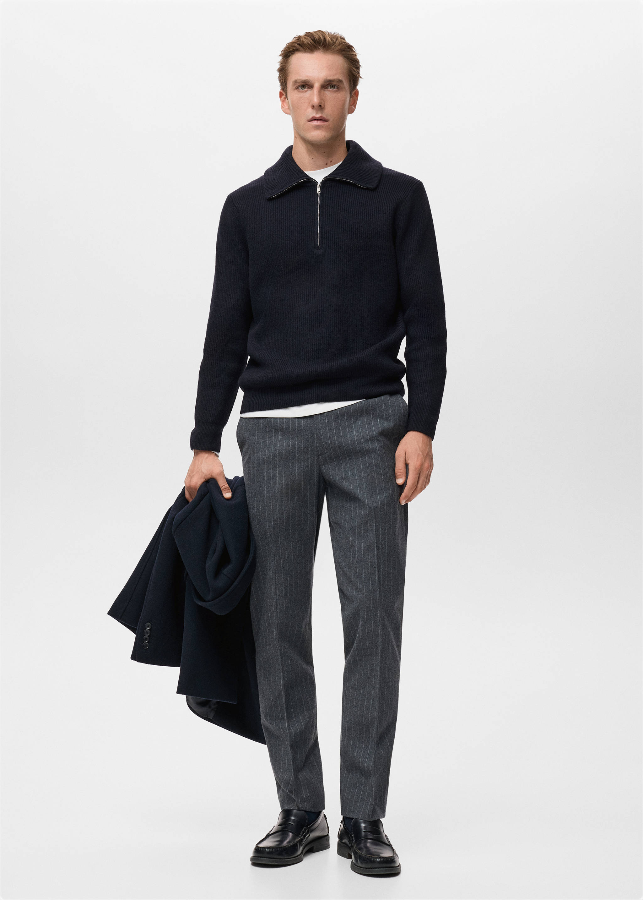 Jersey punto cuello cremallera - Plano general