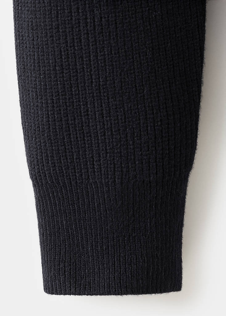 Knitted sweater with zip collar — Navy