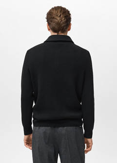 Knitted sweater with zip collar — Black 3
