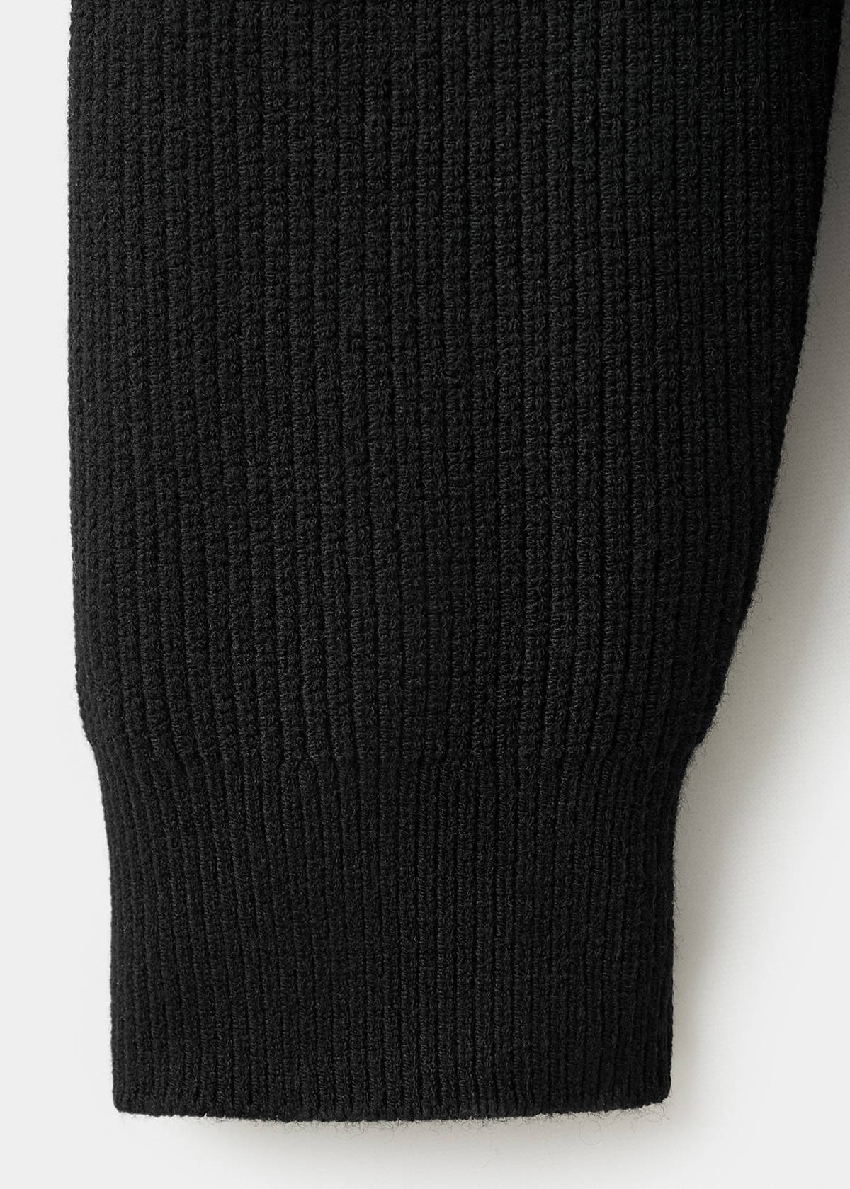 Knitted sweater with zip collar — Black