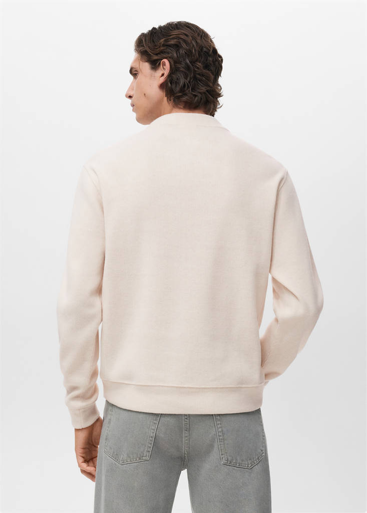Regular-fit knitted sweatshirt — Ecru