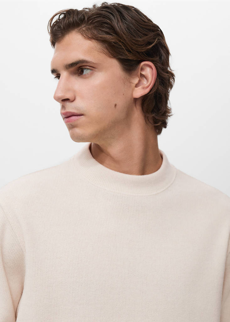 Regular-fit knitted sweatshirt — Ecru
