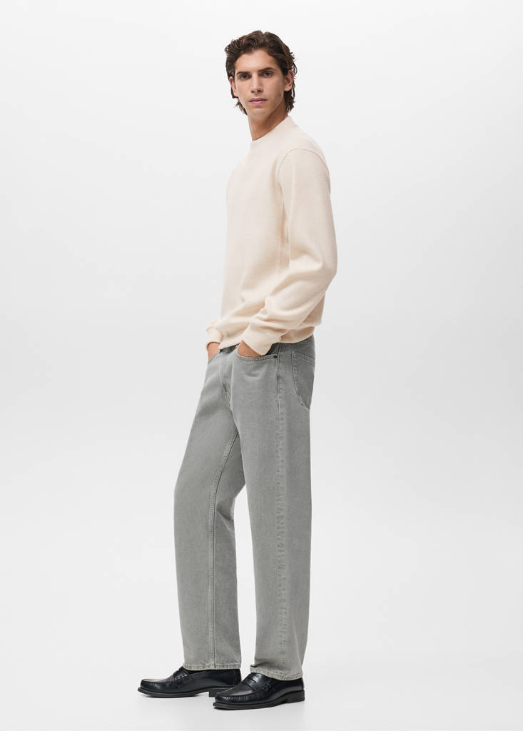 Regular-fit knitted sweatshirt — Ecru