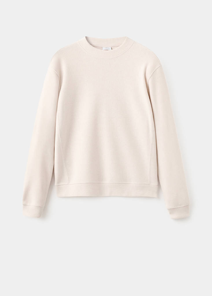 Regular-fit knitted sweatshirt — Ecru